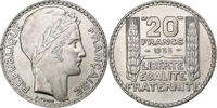 Frankreich 20 Francs Turin, Paris, Rameaux courts, Silber, SS+ -