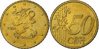 Finnland 50 Euro Cent UNZ, Messing, KM:103 -