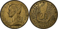 Madagascar 20 Francs Paris, Aluminum-Bronze, VZ, KM:7 -