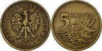 Polen 5 Groszy Warsaw, Messing, SS, KM:278 -
