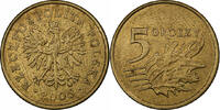 Polen 5 Groszy Warsaw, Messing, SS+, KM:278 -