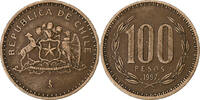 Chile 100 Pesos Santiago, Aluminum-Bronze, SS, KM:226.2 -