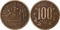 Chile 100 Pesos Santiago, Aluminum-Bronze, SS, KM:226.1 -