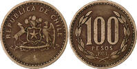 Chile 100 Pesos Santiago, Aluminum-Bronze, SS, KM:226.1 -