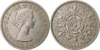 Großbritannien Florin, Two Shillings Elizabeth II, Kupfer-Nickel, S+ -