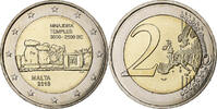 Malta 2 Euro Mnajdra temples, Bi-Metallic, UNZ -