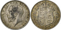 Großbritannien 1/2 Crown George V, British Royal Mint, Silber, SS+ -
