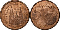 Spanien 5 Euro Cent Madrid, Copper Plated Steel, UNZ -