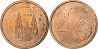 Spanien 2 Euro Cent Madrid, Copper Plated Steel, UNZ -