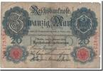 Deutschland 20 Mark Geldschein, 1910-04-21, KM:40c, SGE+ -