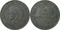 Frankreich 2 Centimes Cérès, Bordeaux, Bronze, SS+, Gadoury:105 -
