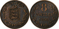 Guernsey 8 Doubles Heaton, Bronze, SS, KM:7 -