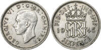 Großbritannien 6 Pence George VI, UNZ, Silber, KM:852 -