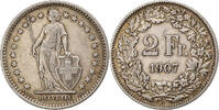 Schweiz 2 Francs Bern, Silber, SS, KM:21 -