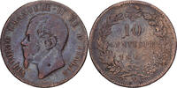 Italien 10 Centesimi Vittorio Emanuele II, Naples, Kupfer, S, KM:11.4 -