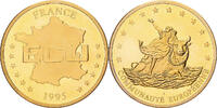 Frankreich Medaille Gold plated brass, Communauté Européene, UNZ -
