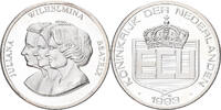Frankreich Medaille Silber, Juliana, Wilhelmina, Beatrix, UNZ -