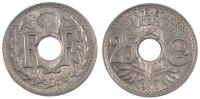 Frankreich 25 Centimes Münze, Lindauer, VZ+, Nickel, Gadoury:379 -