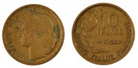 Frankreich 10 Francs Münze, Guiraud, Paris, SS, Aluminum-Bronze -