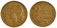 Frankreich 50 Francs Münze, Guiraud, Paris, SS, Aluminum-Bronze -