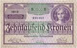 Österreich 10,000 Kronen Geldschein, 1924-01-02, KM:85, SS+ -