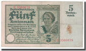 Deutschland 5 Rentenmark Geldschein, 1926-01-02, KM:169, S -