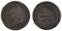 Frankreich Decime Münze, Dupré, Paris, S, Bronze, Gadoury:186 -