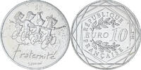 Frankreich 10 Euro Fraternité, Sempé, VZ, Silber, Gadoury:EU718 -