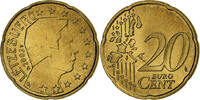 Luxemburg 20 Euro Cent Henri, Utrecht, Messing, UNZ, KM:79 -