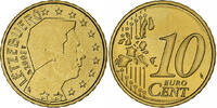 Luxemburg 10 Euro Cent Henri, Utrecht, UNZ, Messing, KM:78 -