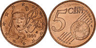 Frankreich 5 Euro Cent Paris, VZ+, Copper Plated Steel, KM:1284 -