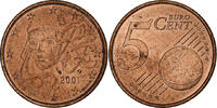 Frankreich 5 Euro Cent Paris, VZ+, Copper Plated Steel, KM:1284 -