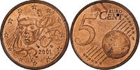 Frankreich 5 Euro Cent Paris, Copper Plated Steel, SS, KM:1284 -