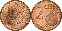Frankreich 2 Euro Cent Copper Plated Steel, SS -
