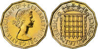 Großbritannien 3 Pence Nickel-brass, VZ, KM:900 -