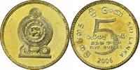 Sri Lanka 5 Rupees Aluminum-Bronze, UNZ, KM:156 -