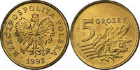 Polen 5 Groszy Warsaw, Messing, UNZ, KM:278 -