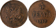 Finnland 5 Pennia Nicholas II, Kupfer, SS, KM:17 -