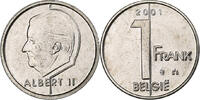 Belgien Franc Albert II, Nickel Plated Iron, UNZ, KM:188 -