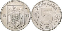 Rumänien 5 Lei Nickel plated steel, VZ, KM:114 -