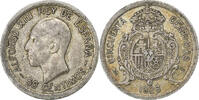 Spanien 50 Centimos Münze, Alfonso XIII, Madrid, SS, Silber, KM:741 -