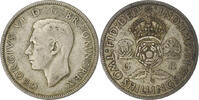 Großbritannien Two Shillings George VI, Kupfer-Nickel, SS, KM:865 -