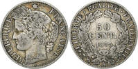 Frankreich 50 Centimes Cérès, Paris, Silber, SS, Gadoury:419a, Le -
