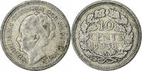 Niederlande 10 Cents Münze, Wilhelmina I, S, Silber, KM:163 -