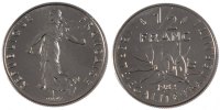 Frankreich 1/2 Franc 1982 Münze, Semeuse, STGL, Nickel, Gadoury:429