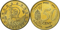 Ungarn 50 Euro Cent Essai-Trial, Messing, UNZ+ -