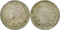 Niederlande 10 Cents Wilhelmina I, Silber, S+, KM:145 -