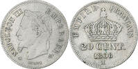 Frankreich 20 Centimes Napoleon III, Napoléon III, Paris, Silber, S+ -