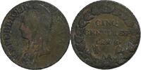Frankreich 5 Centimes Dupré, Metz, Bronze, S, Le Franc:F.115, KM:640.2 -