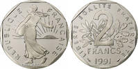 Frankreich 2 Francs Semeuse, Paris, BE, Nickel, STGL, Gadoury:547b -